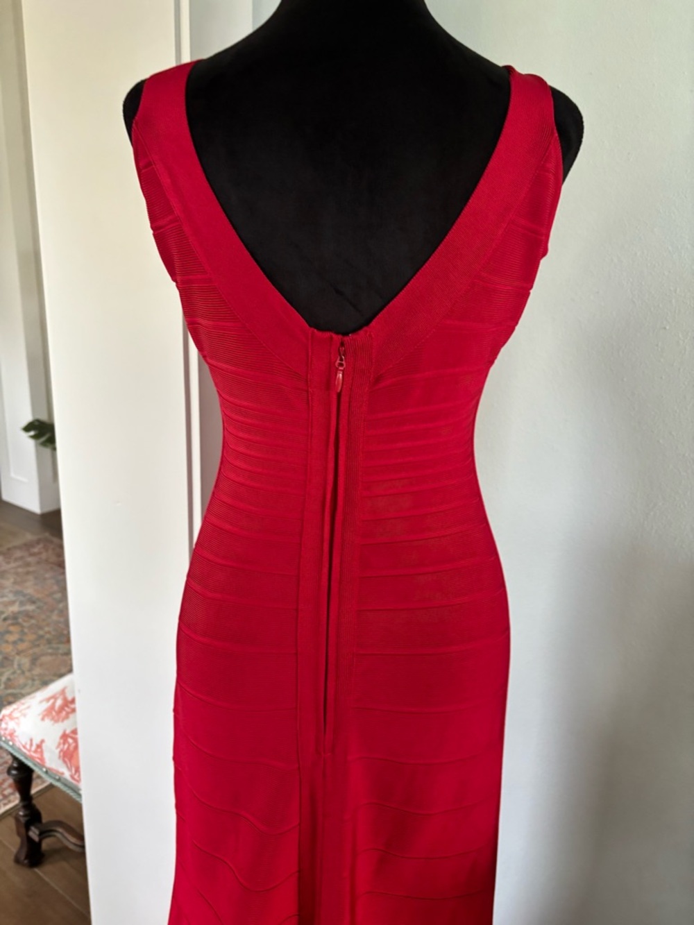 Herve Leger Ellen red bandage gown small - Picture 5 of 10